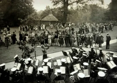 Imogen Holst, Dartington Imogen Conducting Plymouth Royal Marine Band, a piece by her father - Foundation Day at Dartington - with kind permission of John Wellingham